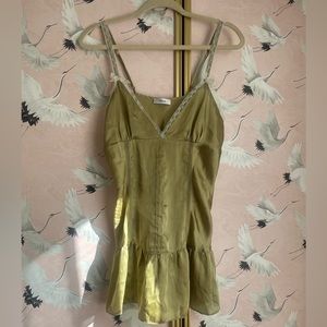 Etam chartreuse slip - could be worn as dress